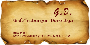 Grünsberger Dorottya névjegykártya